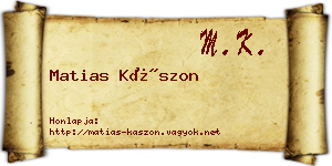 Matias Kászon névjegykártya